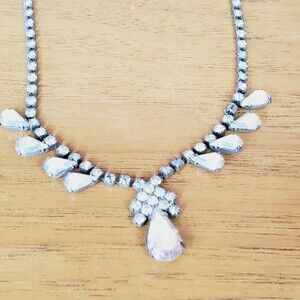 VTG Rhinestone Womens Necklace Choker Bling Fancy Party Retro Jewelry 40's 50's